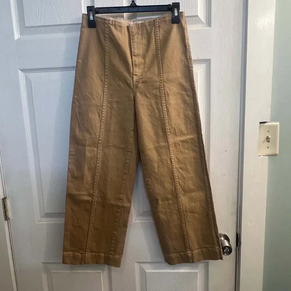 Madewell Slim Emmett Wide-Leg Pants: Seamed Edition Waist 26 Barrel Leg EUC - Picture 2 of 7